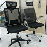 Ghế xoay có tựa đầu Gập được tay màu Trắng, đen