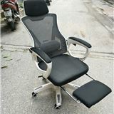 Ghế công thái học có gác chân Trắng Đen