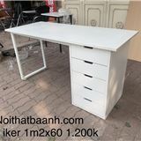Bàn iker 1m2x60 1 hộc 5 ngăn và 1 chân sắt